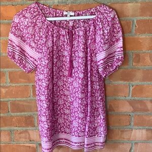 Joie Pink Floral Blouse, Size XXS